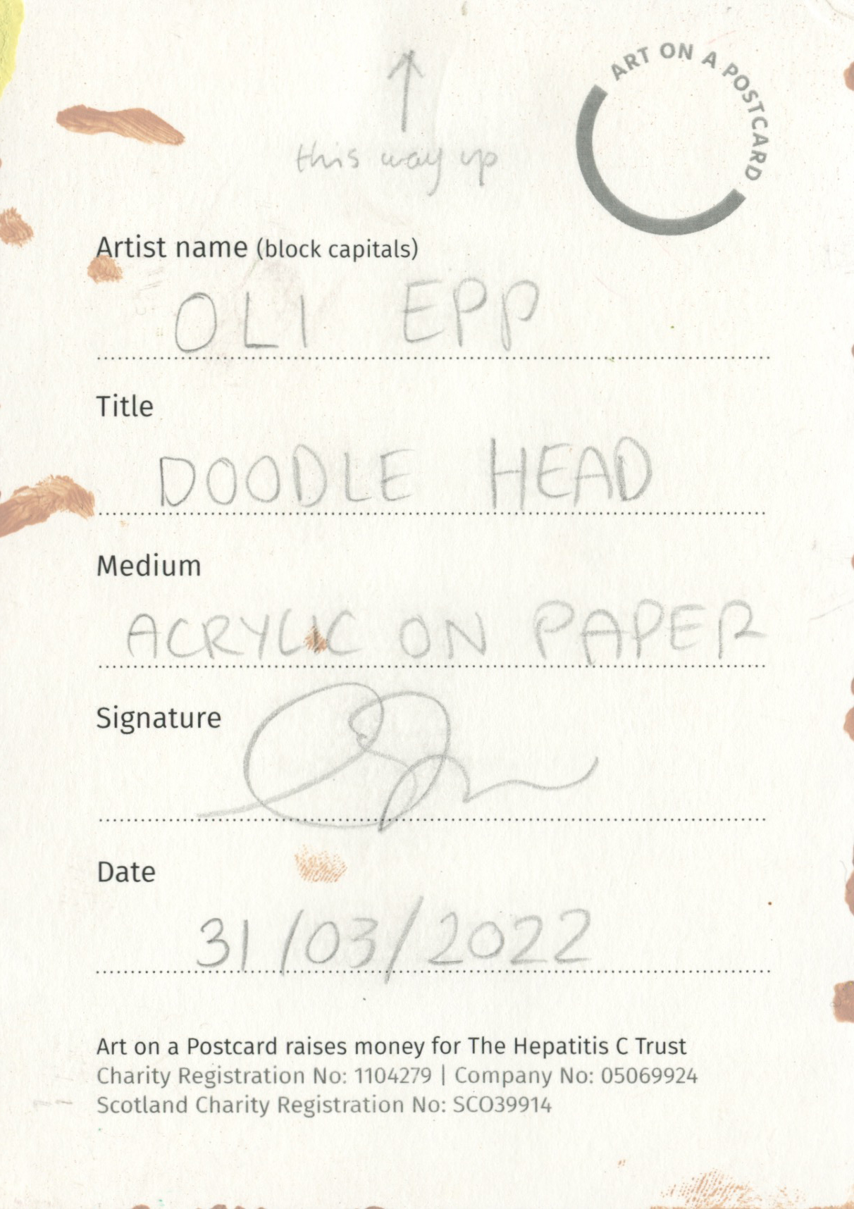 47. Oli Epp - Doodle Head - BACK