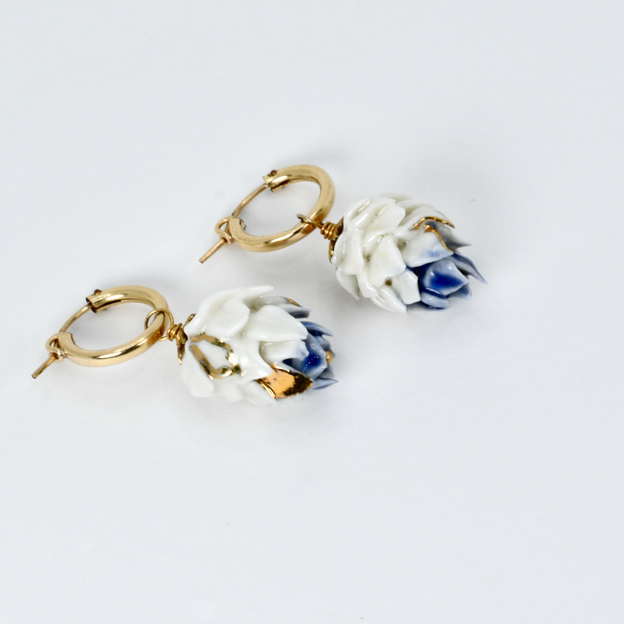 Porcelain Artichokes Earrings CYNARA 