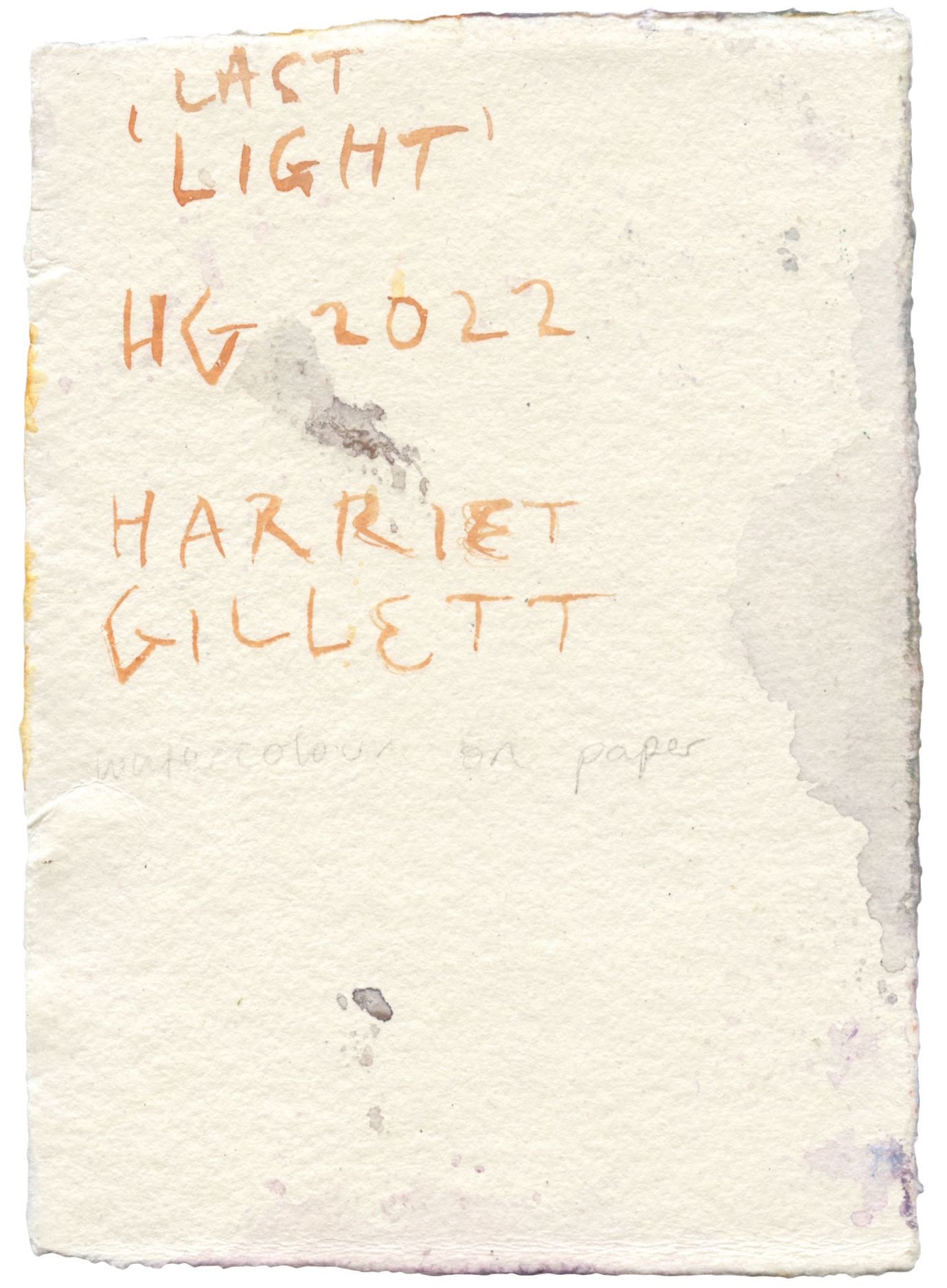 30. Harriet Gillett - Last Light - BACK