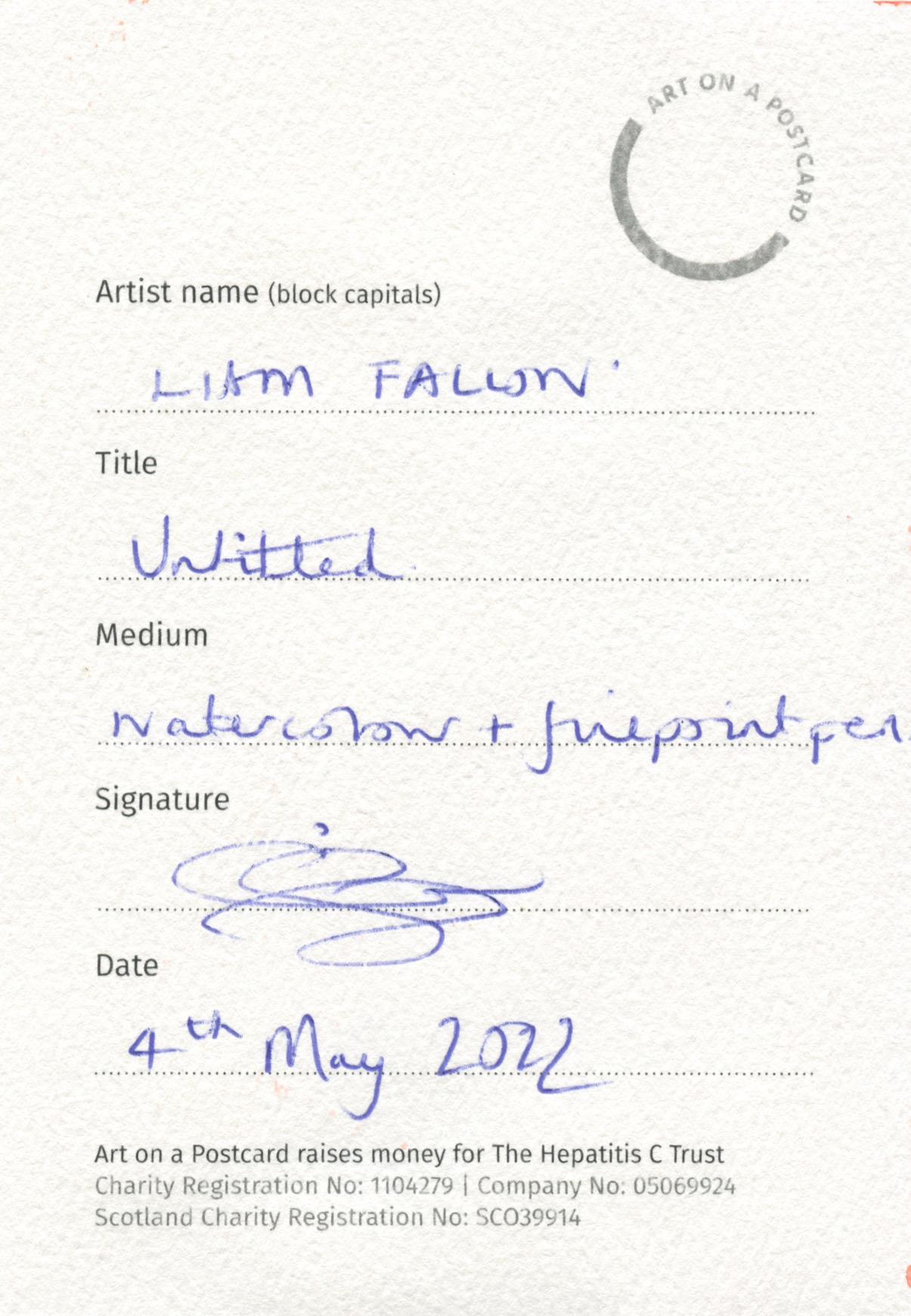 106. Liam Fallon - Untitled - BACK