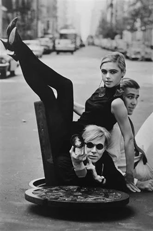 Andy Warhol with Edie Sedgwick and Chuck Wein, New York City, 1965 