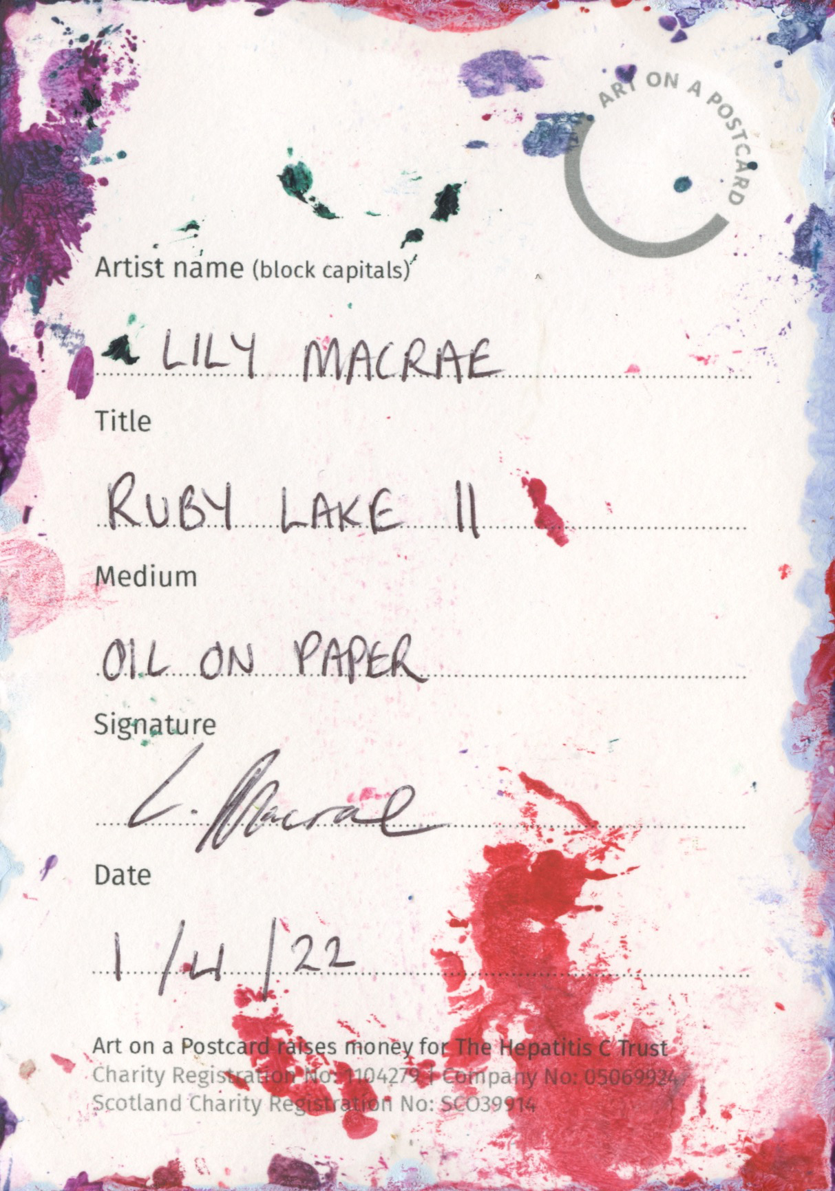47. Lily Macrae - Ruby Lake II - BACK