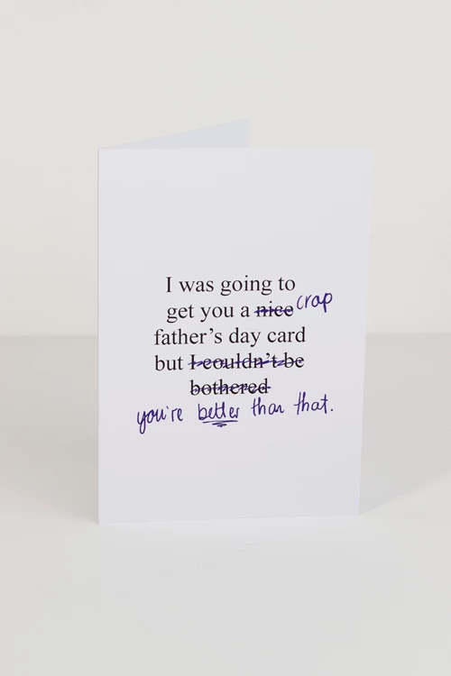Front of card