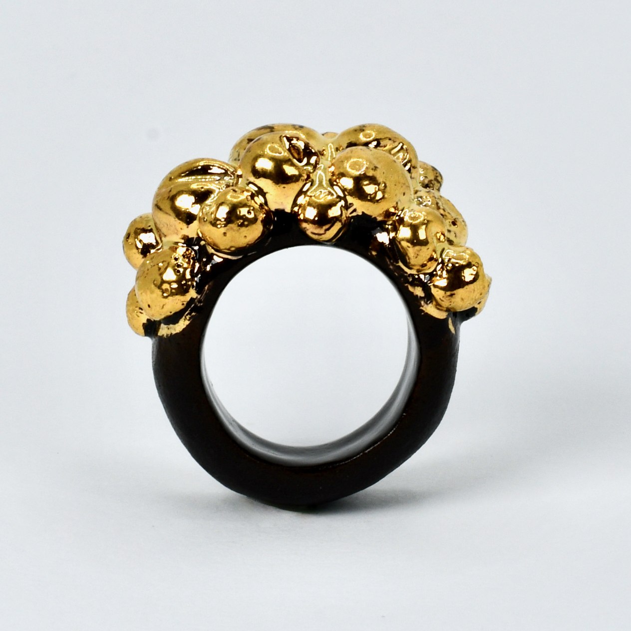 Black porcelain ring LAVA