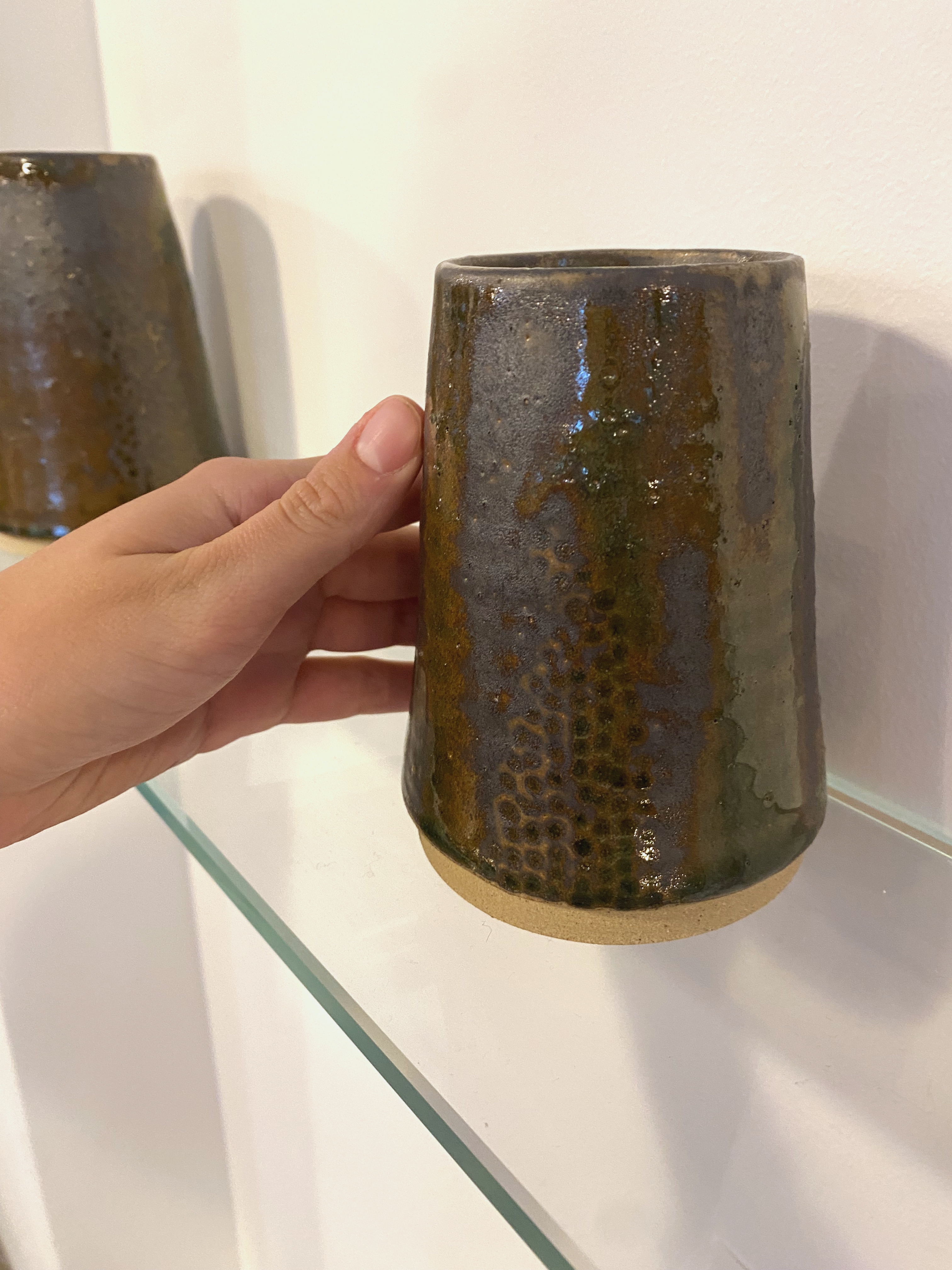 Two Earth Vanadinite Dappled Vases (detail)