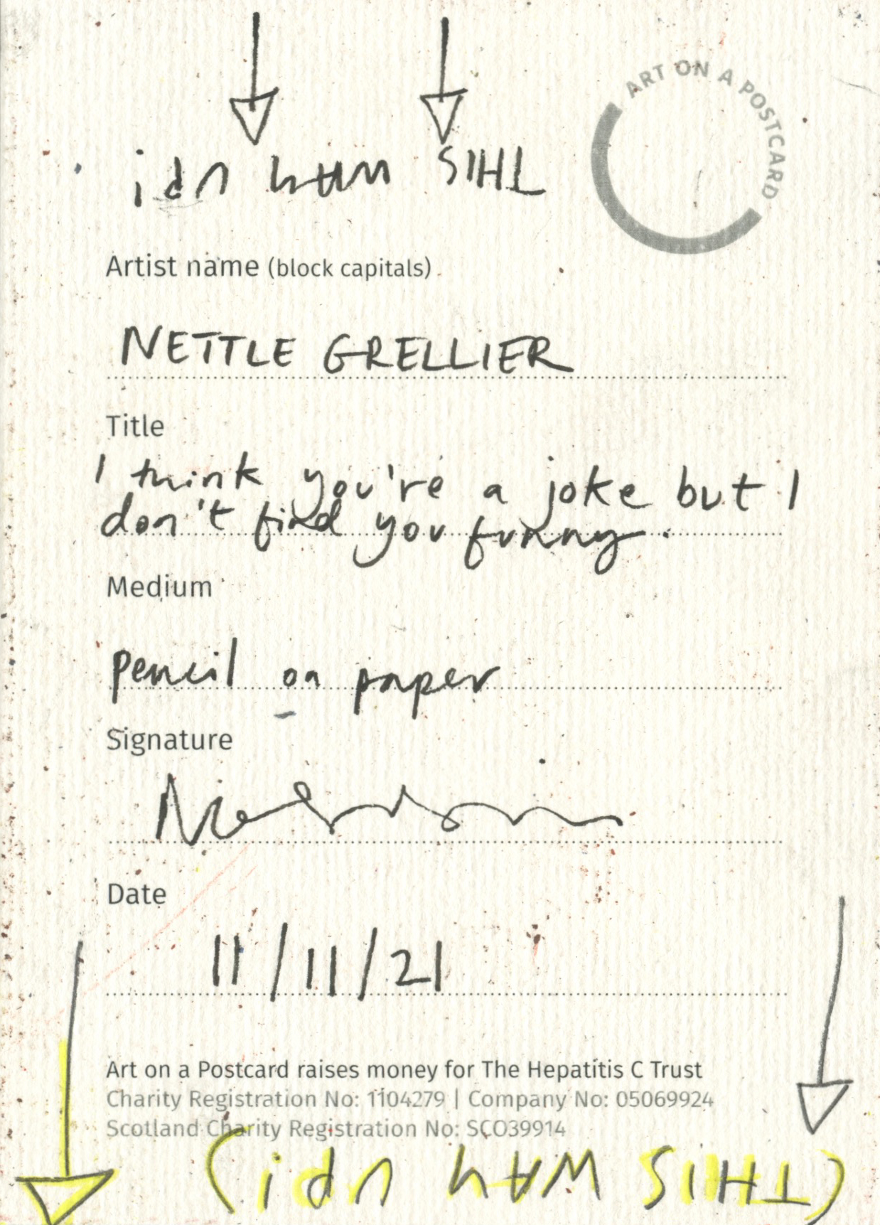9. Nettle Grellier - I Think You're a Joke But I Don't Find You Funny - BACK