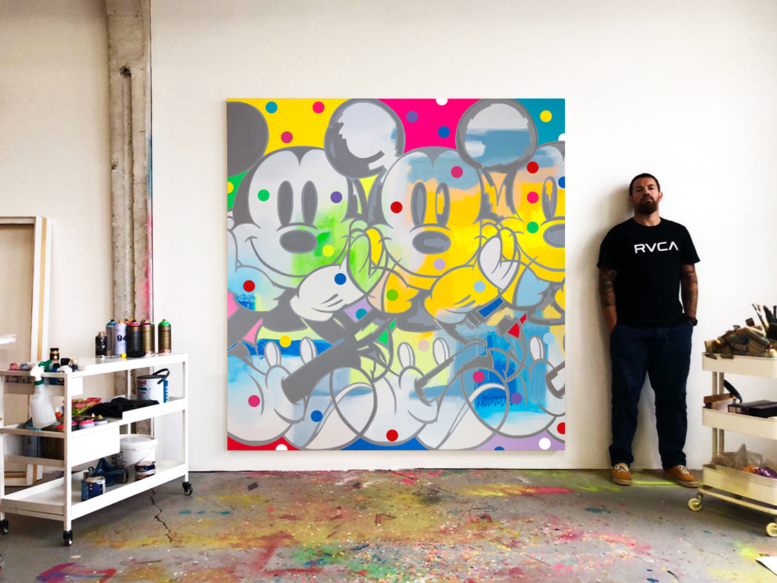 Canvas in studio on completion. Shows true scale.