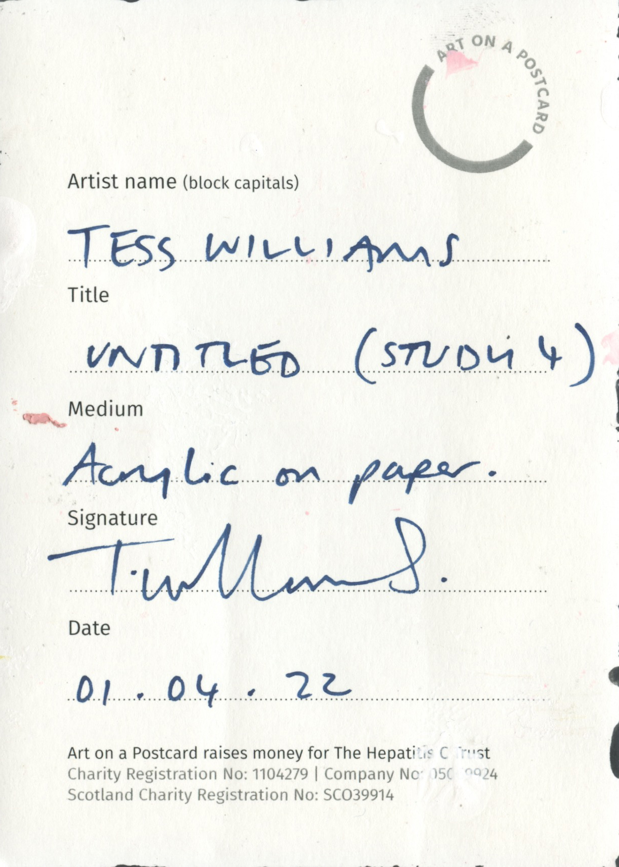 38. Tess Williams - Untitled (Study 4) - BACK