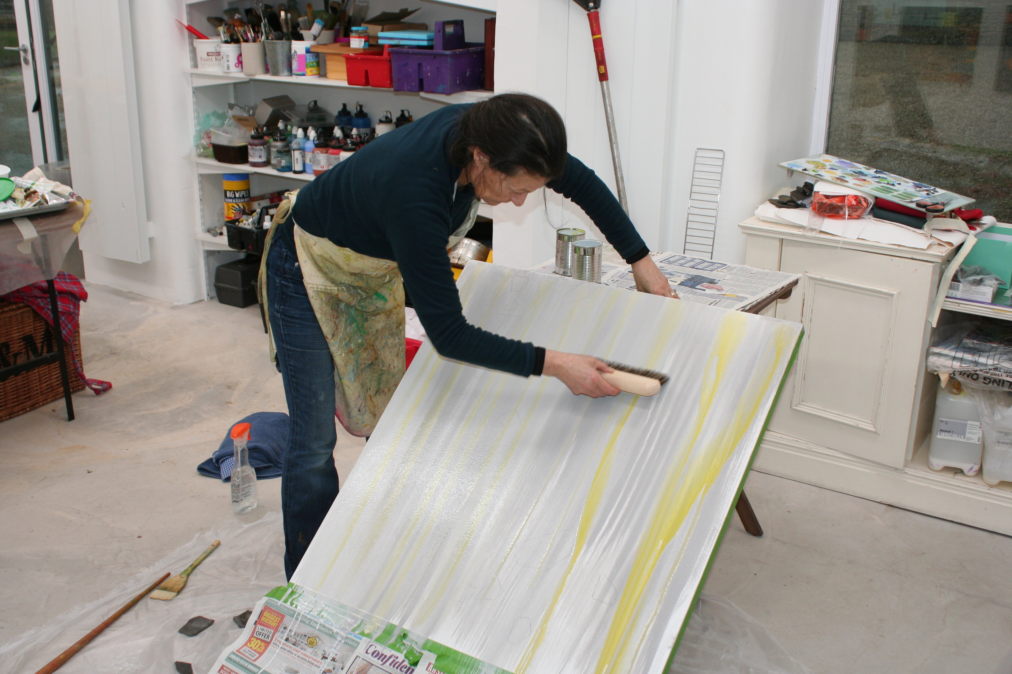 Nina Dolan working in her studio