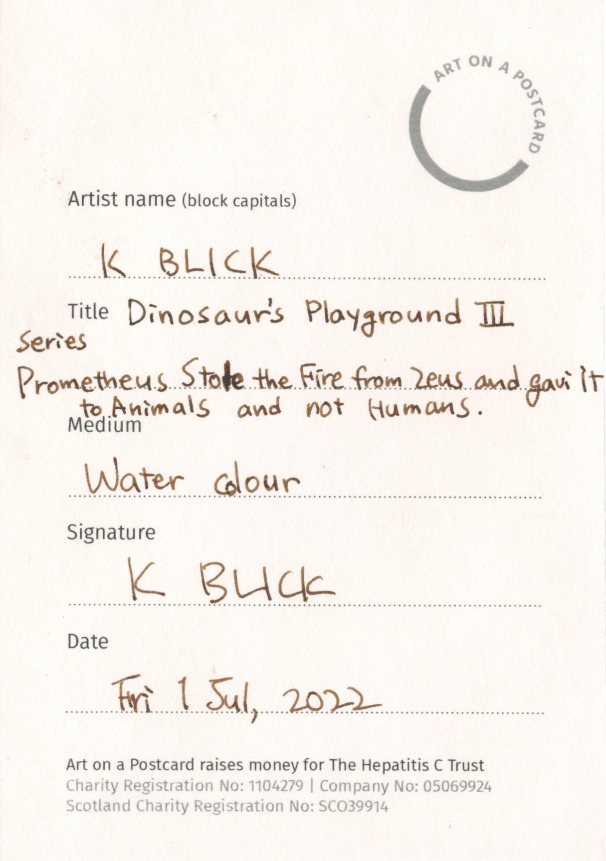 40. K Blick - Dinosaur's Playground III - BACK