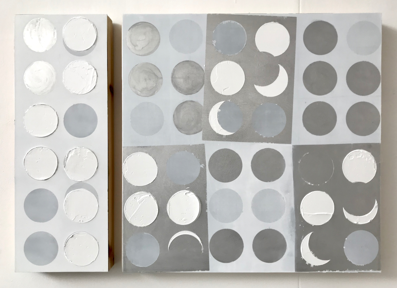 Untitled (white and aluminium circles)