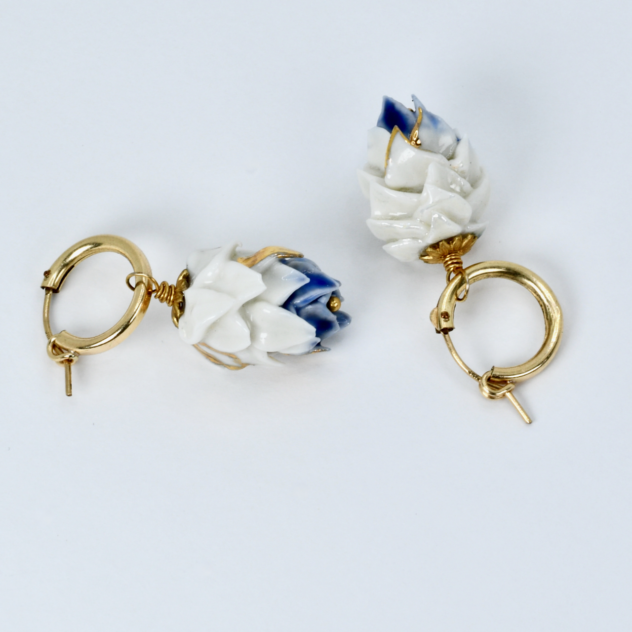 Porcelain Artichokes Earrings CYNARA 