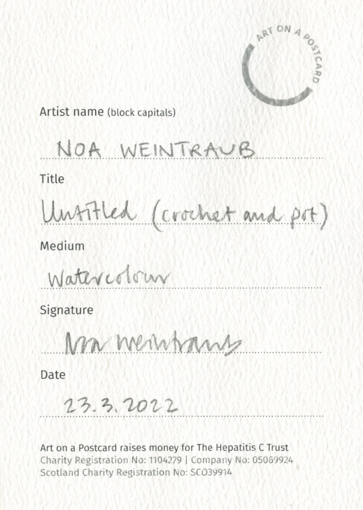 40. Noa Weintraub - Untitled (Crochet and Pot) - BACK