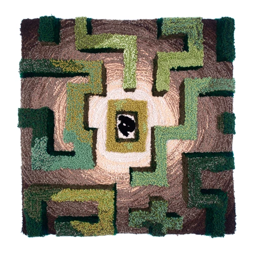 The Labyrinth, 80 x 80 cm, Rug Tufting, 2022