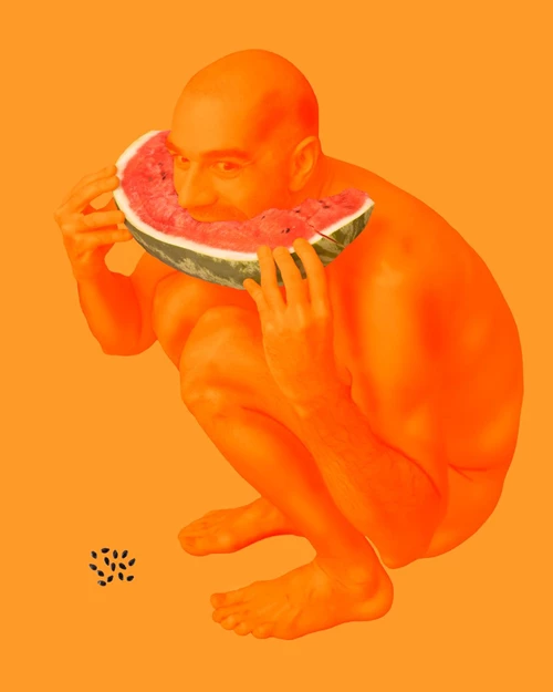 "Self-Portrait With Watermelon"