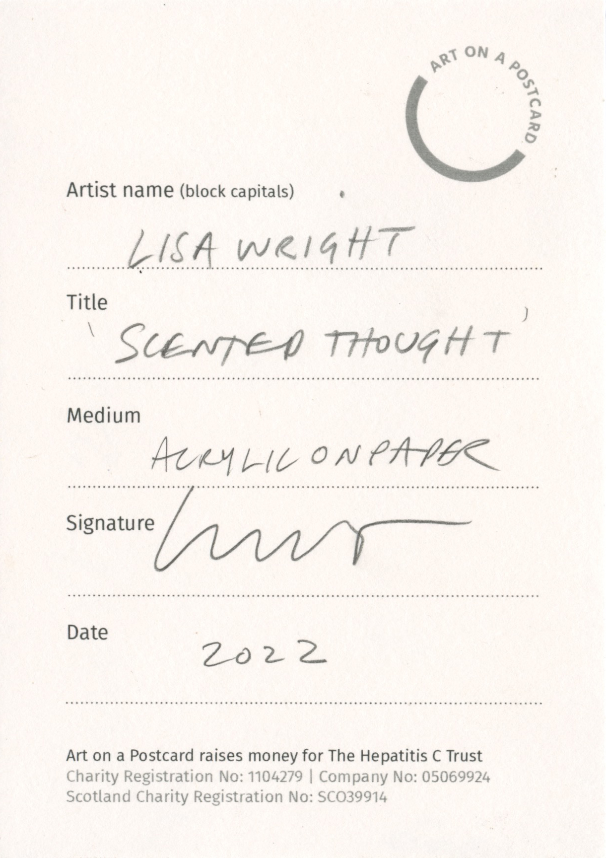 49. Lisa Wright - Scented Thought - BACK