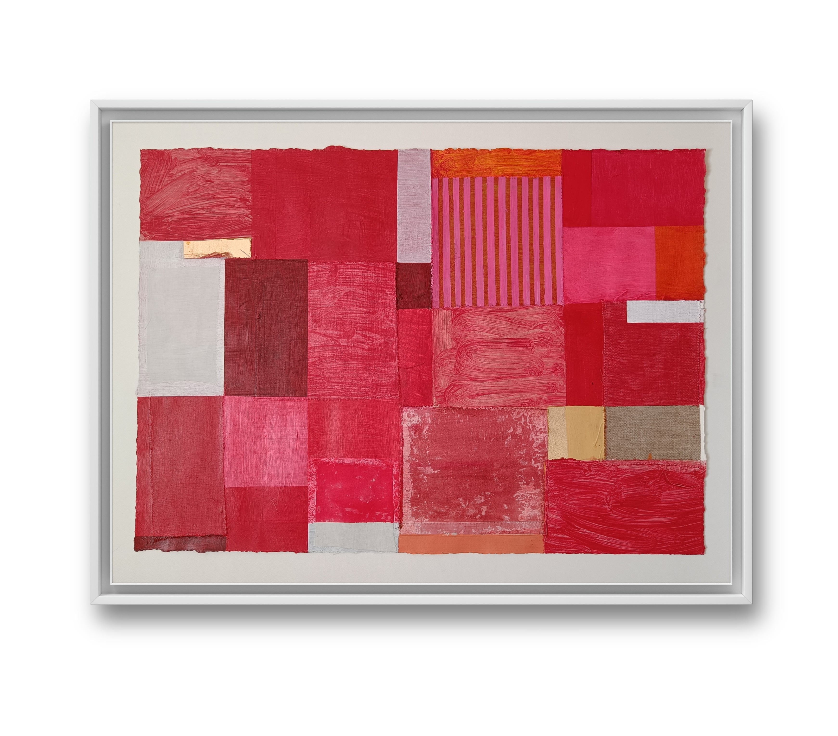 Red glow, 50x70cm, painting on paper, example of framing
