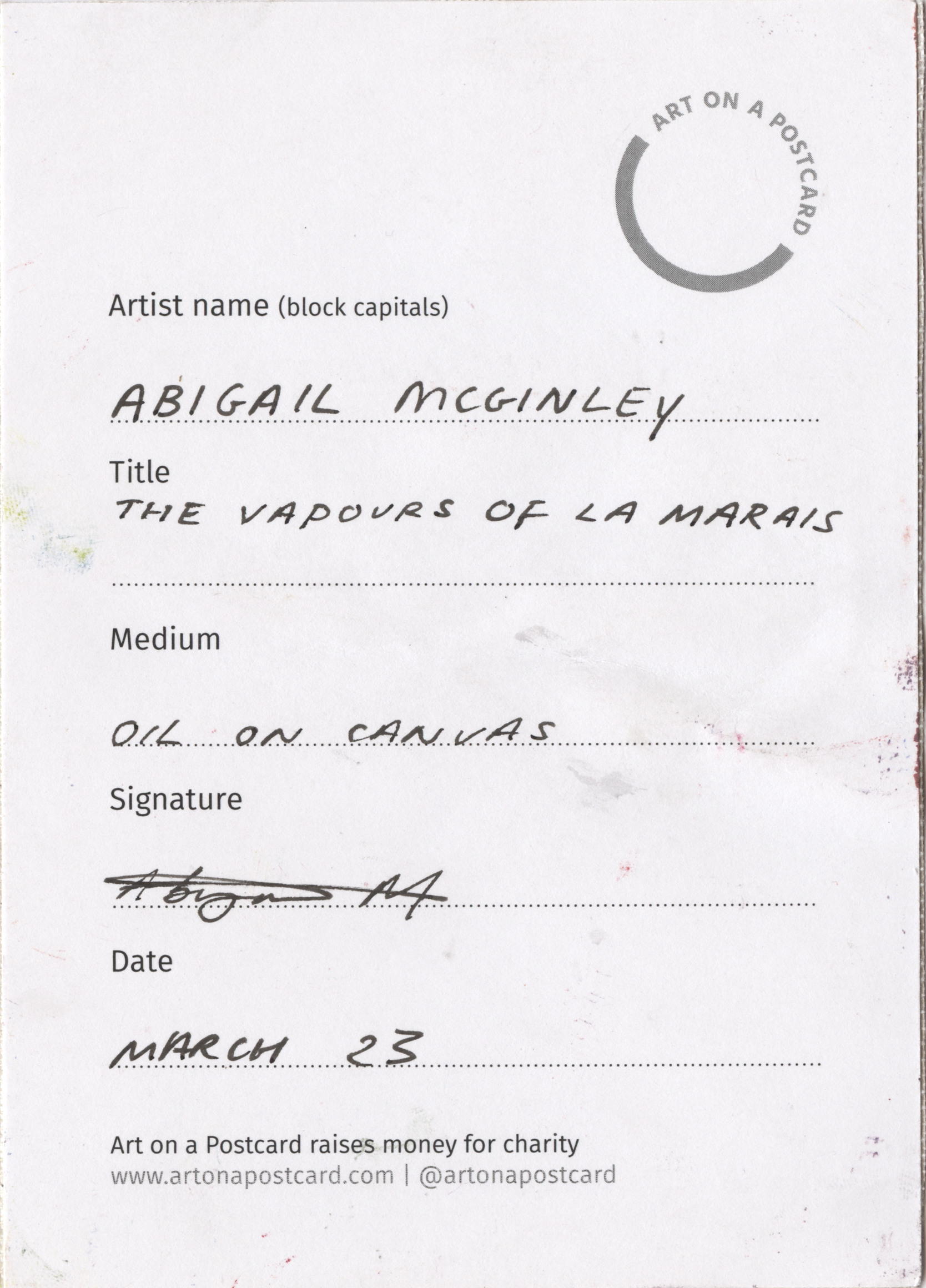 8. Abigail McGinley - The Vapours of La Marais BACK