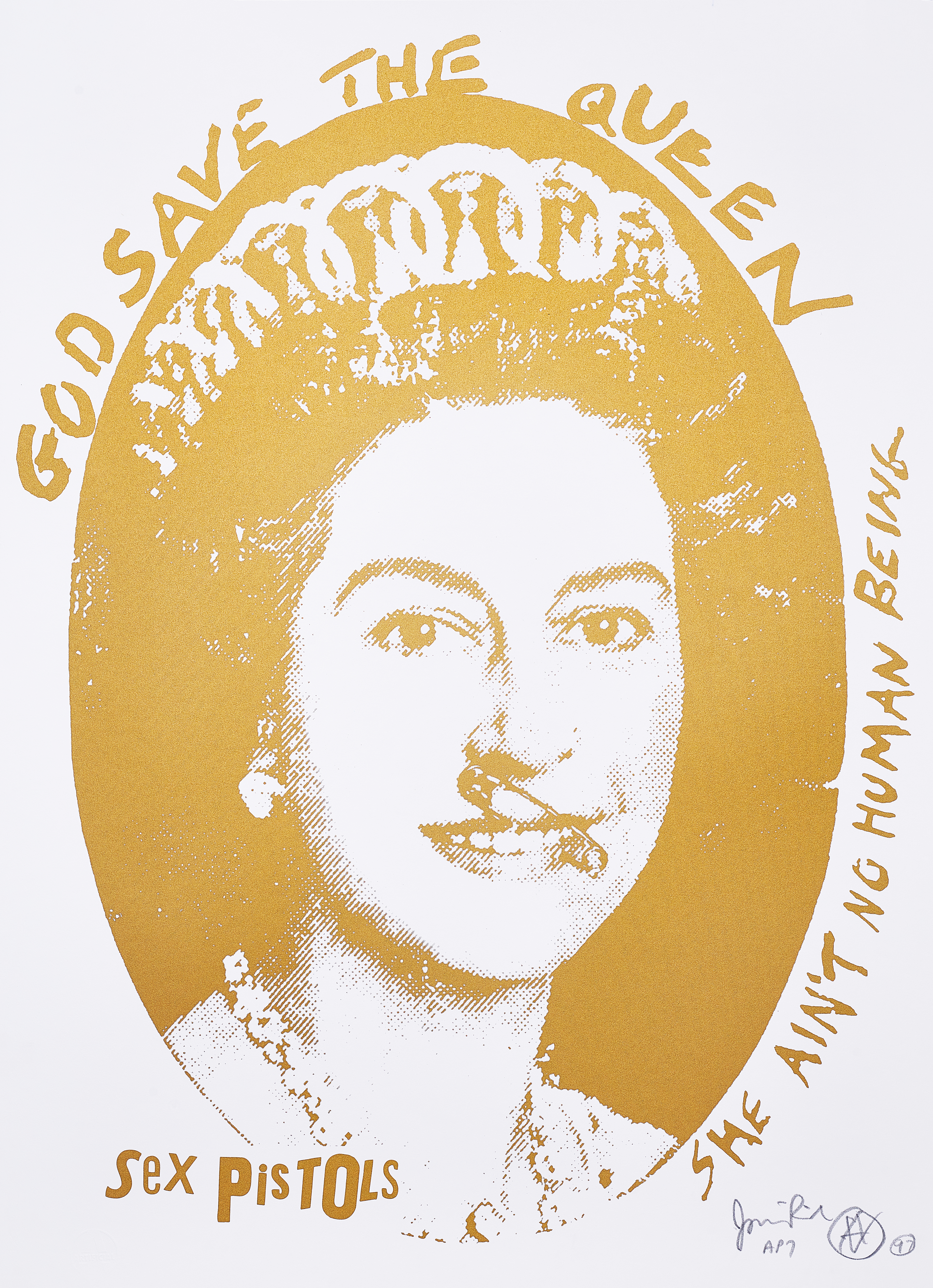 God Save The Queen (Gold on white)(1997)