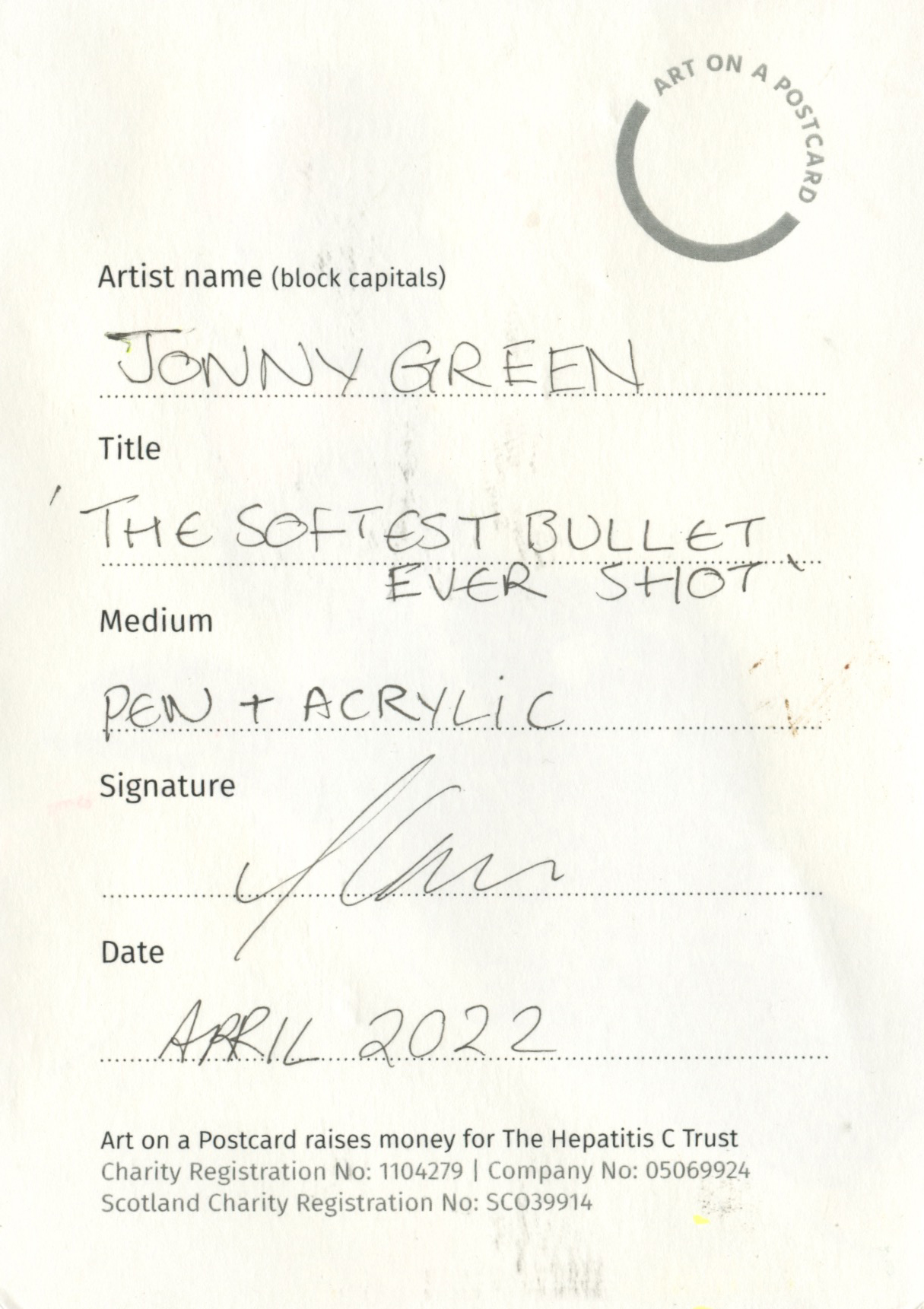 101. Jonny Green - The Softest Bullet Ever Shot - BACK