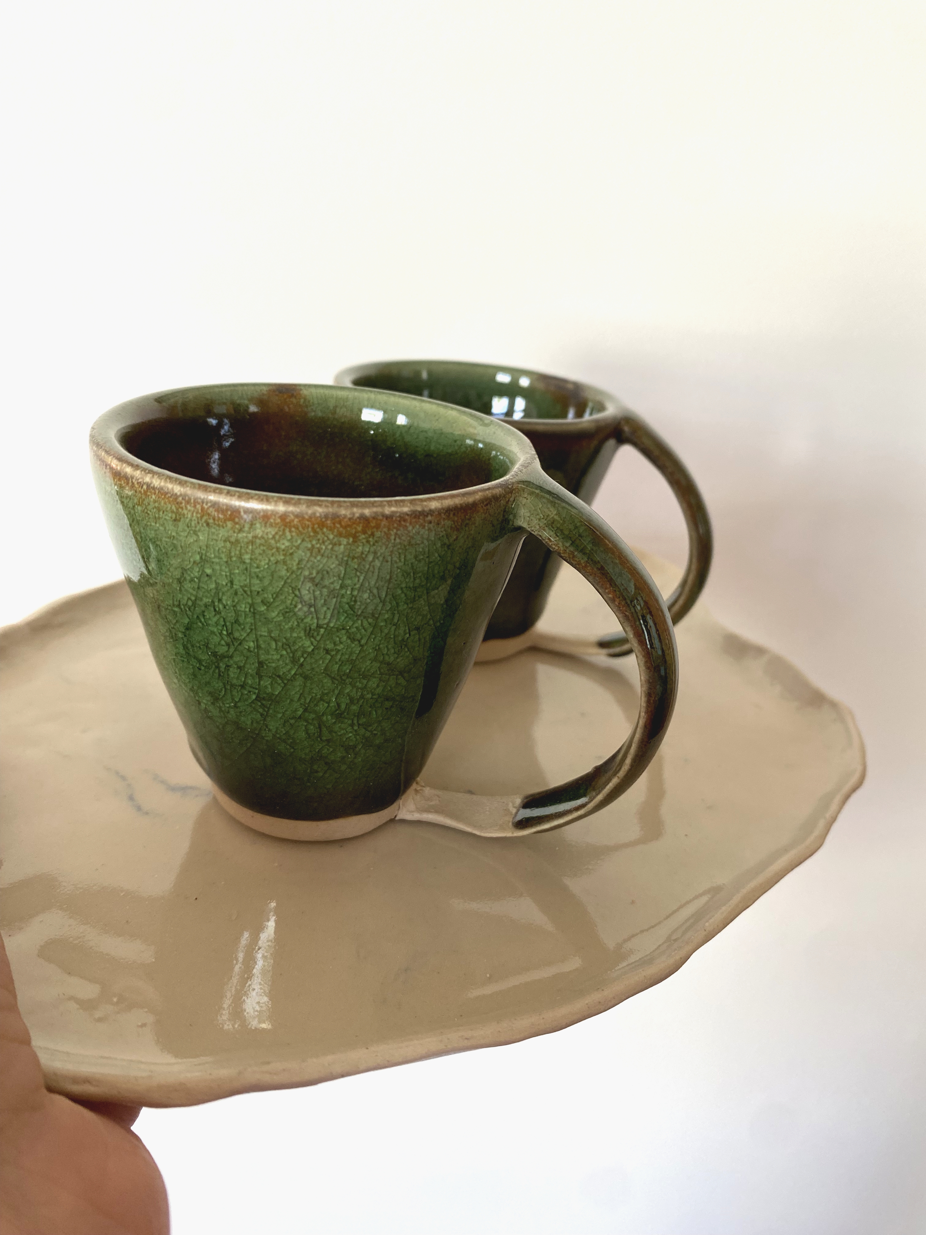 Set of 2 espresso cups (platter not include; available to purchase separately by request)