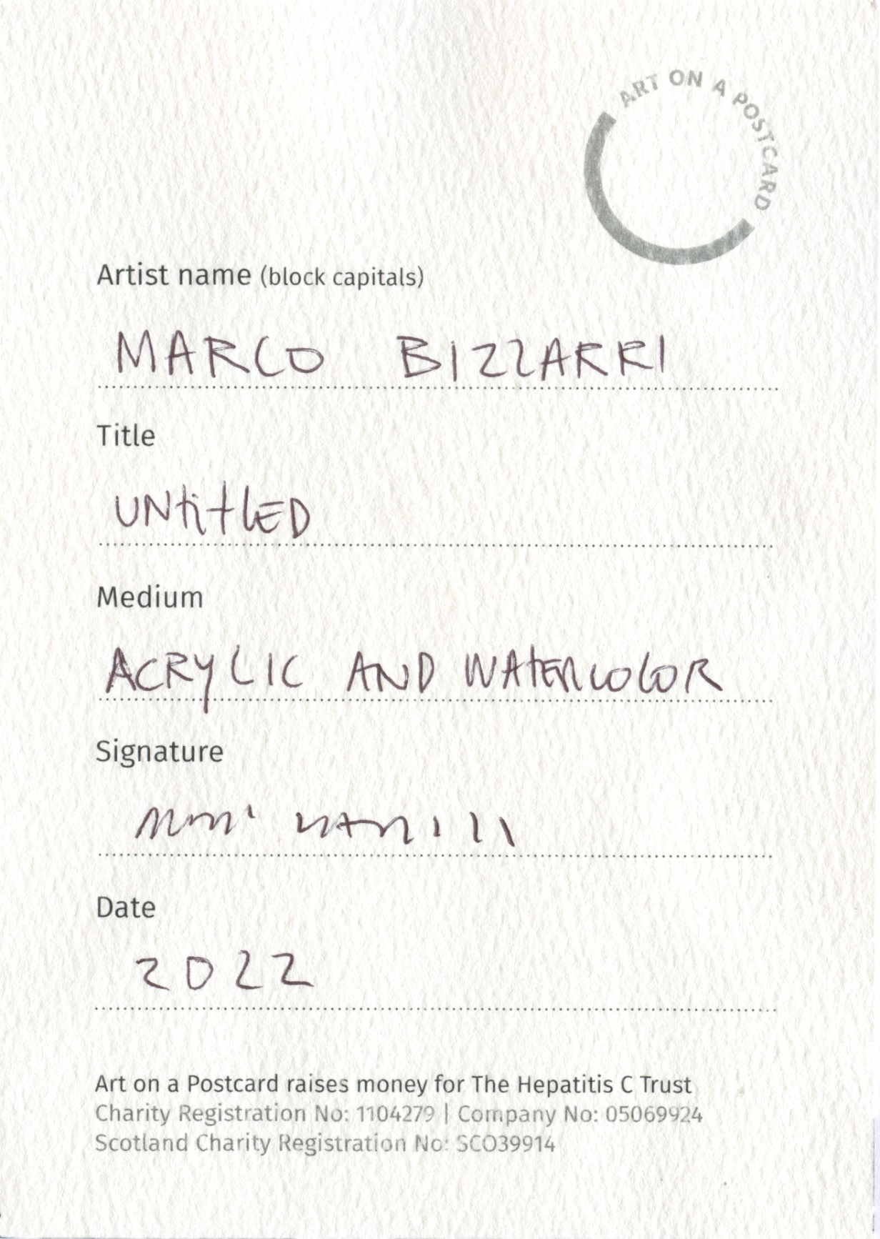 71. Marco Bizzarri - Untitled - BACK
