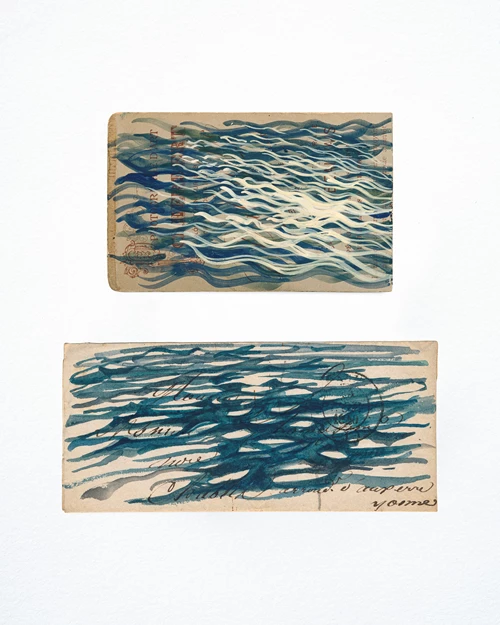 Diptych Painted in Greece with Seawater