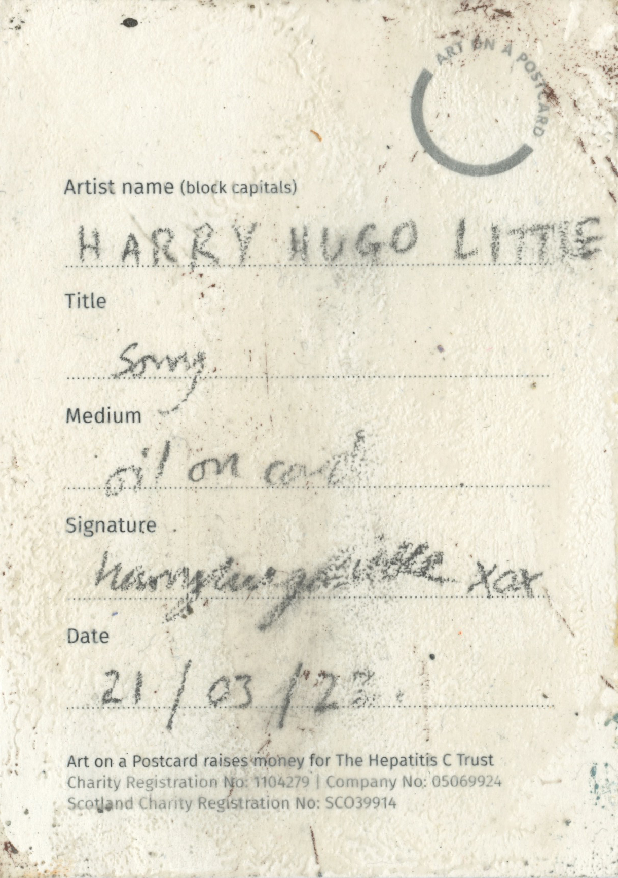 9. Harry Hugo Little - Sorry - BACK