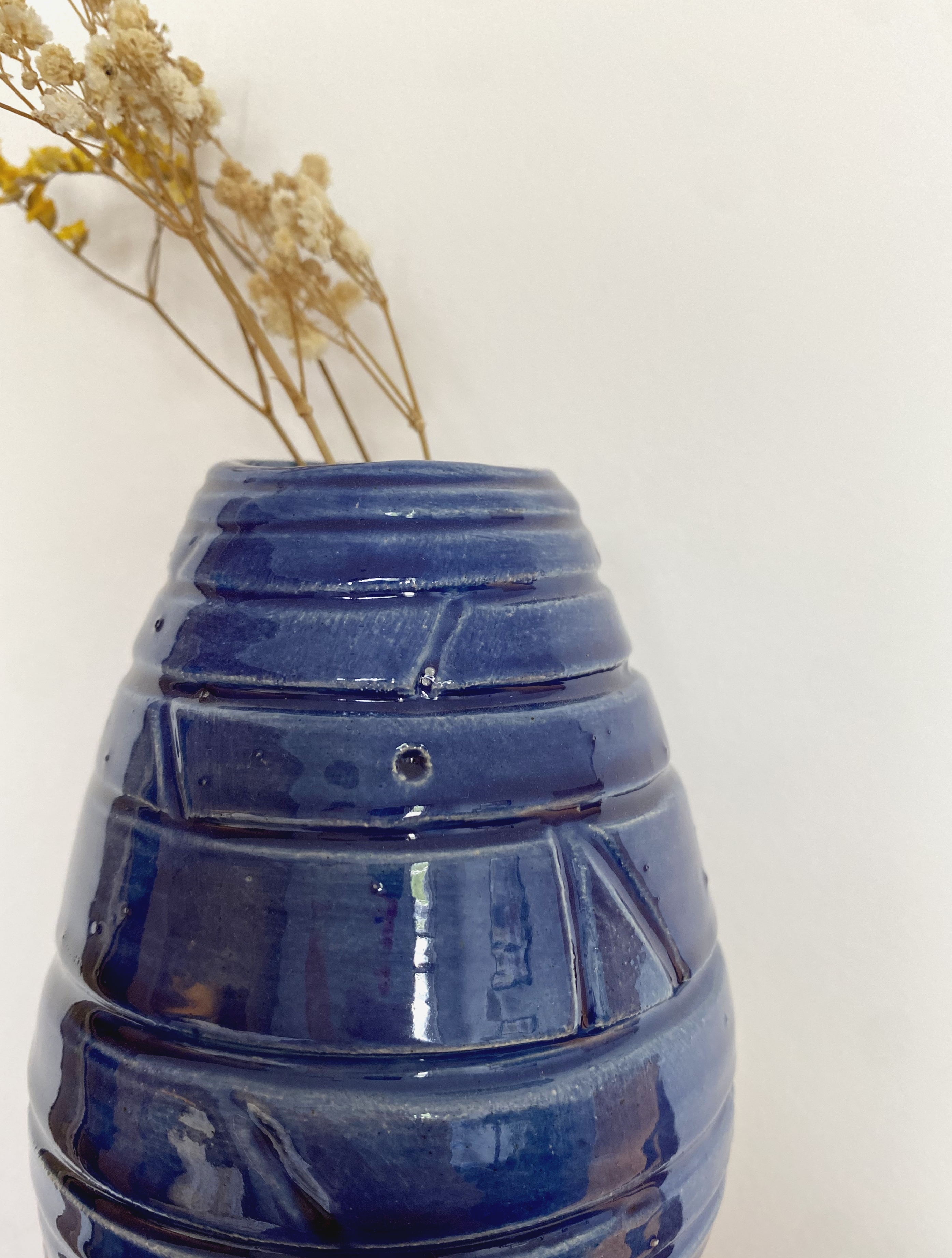 Sea blue shapes vase