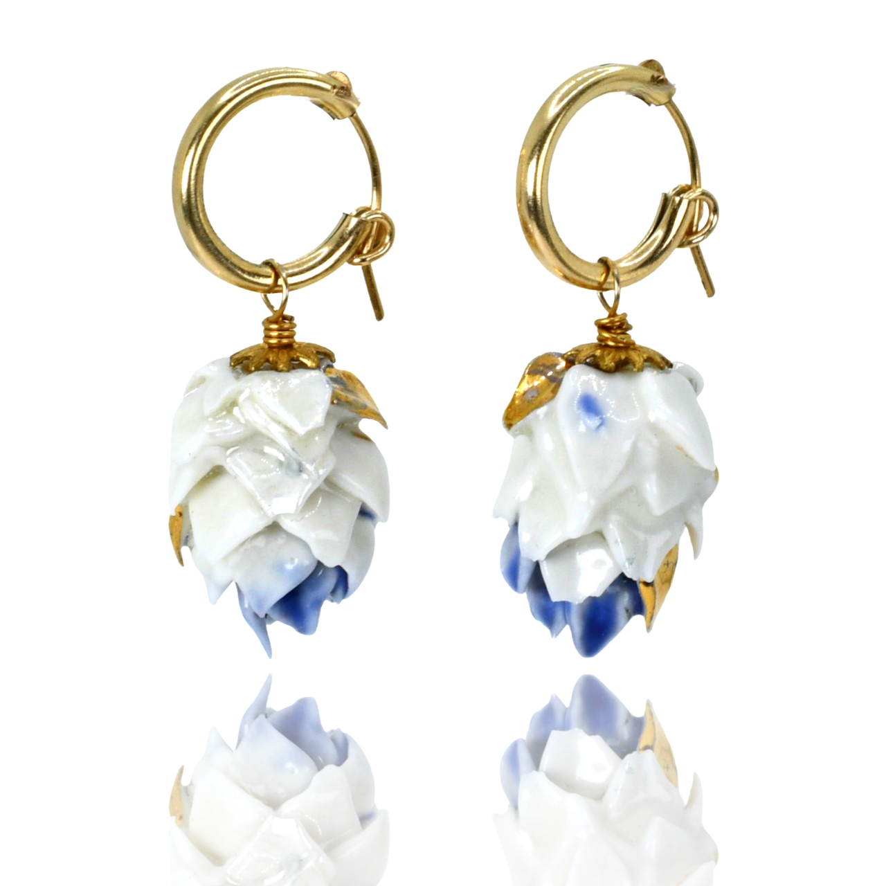 Porcelain Artichokes Earrings CYNARA 