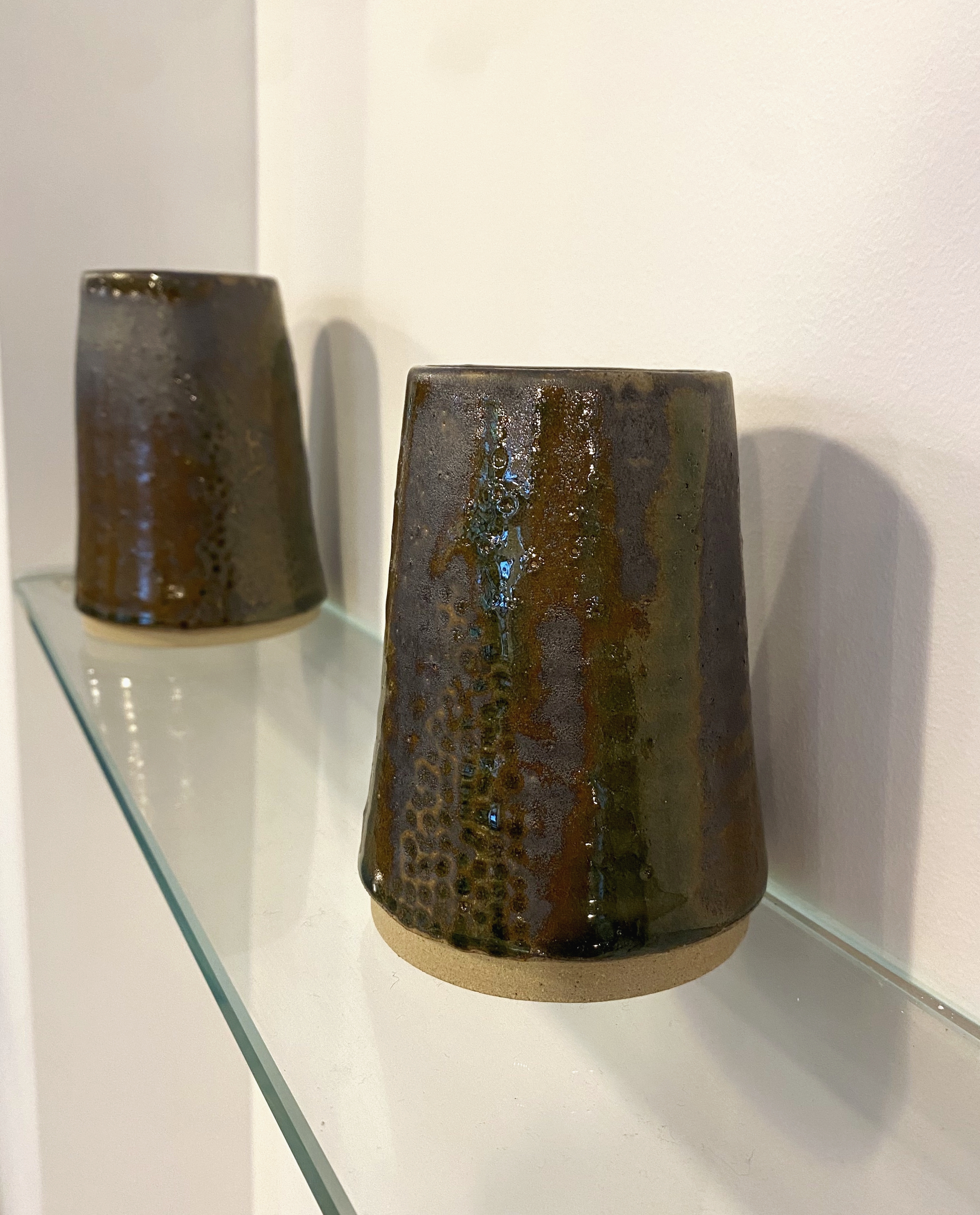Two Earth Vanadinite Dappled Vases