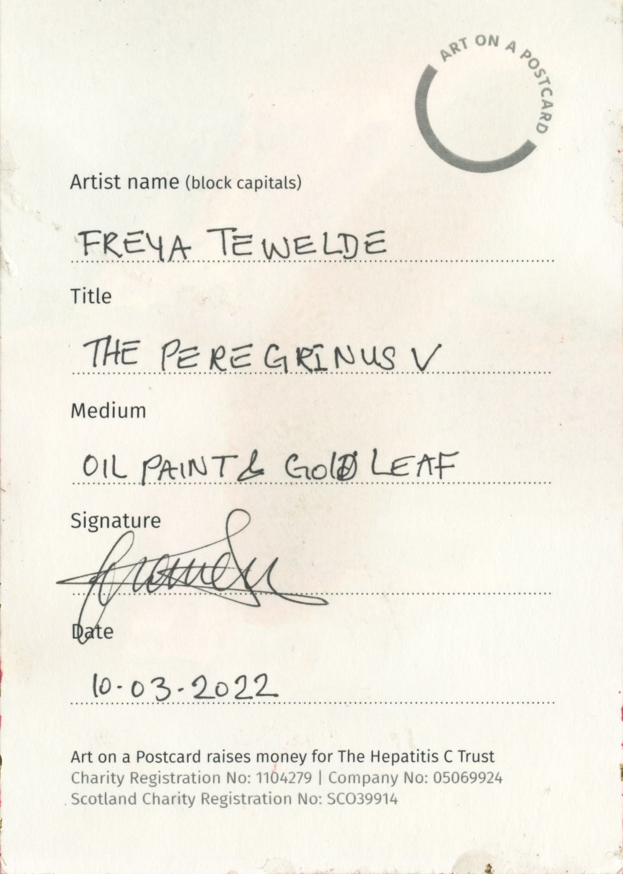 61. Freya Tewelde - The Peregrinus V - BACK