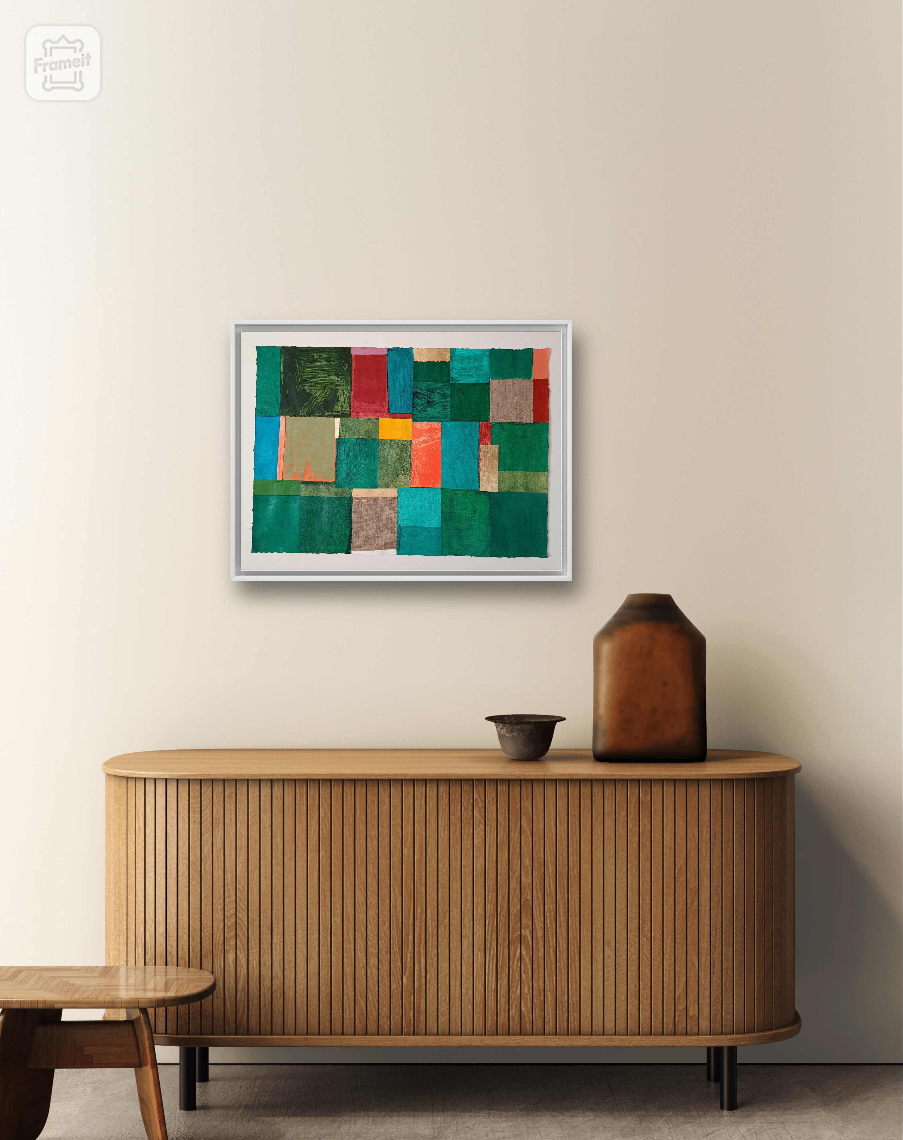 Green hew, 50x70cm, example of framing