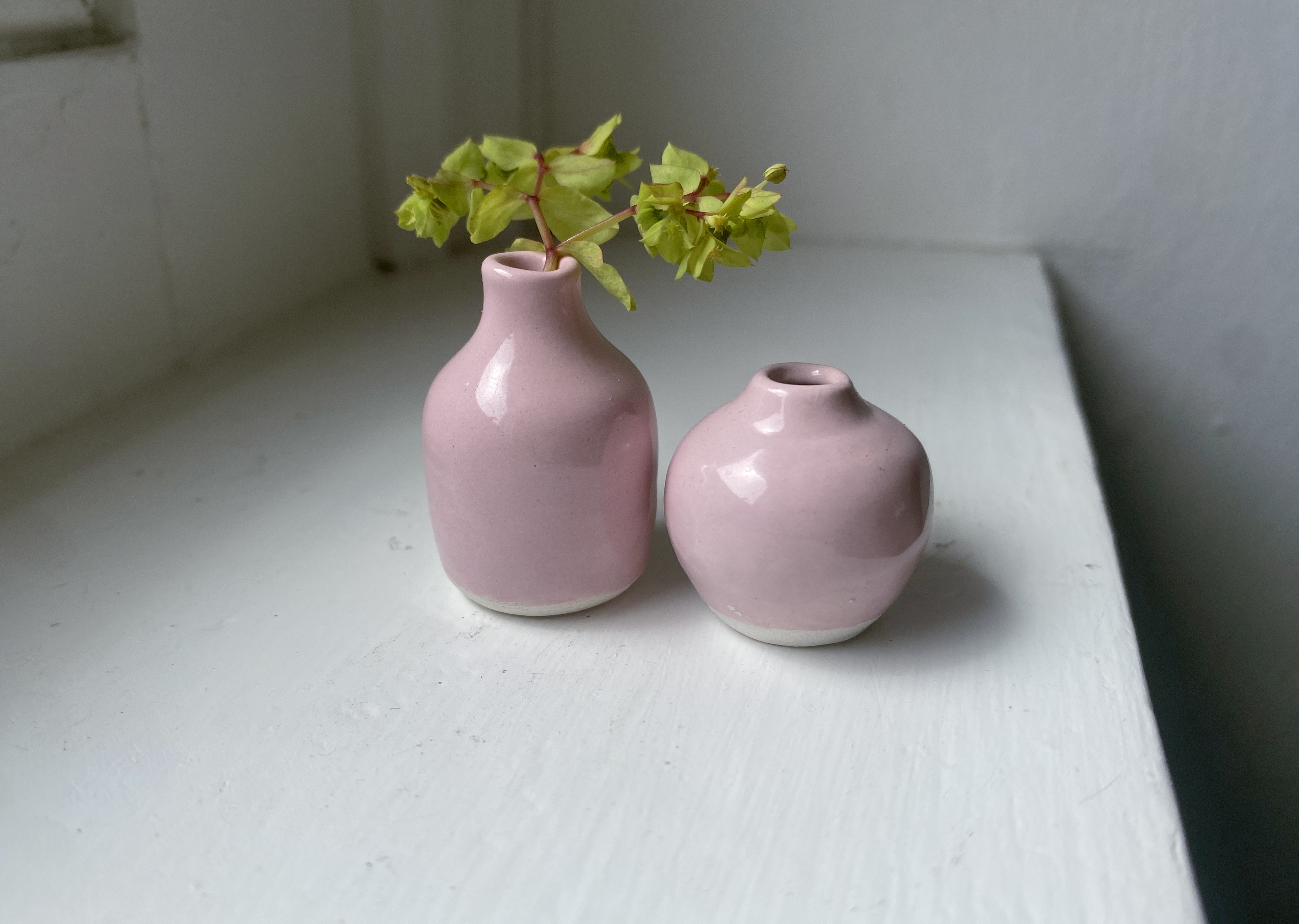 Soft pink miniature vase set