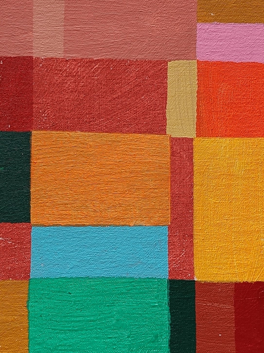 Color geometric,20x20cm, painting on paper, close-up