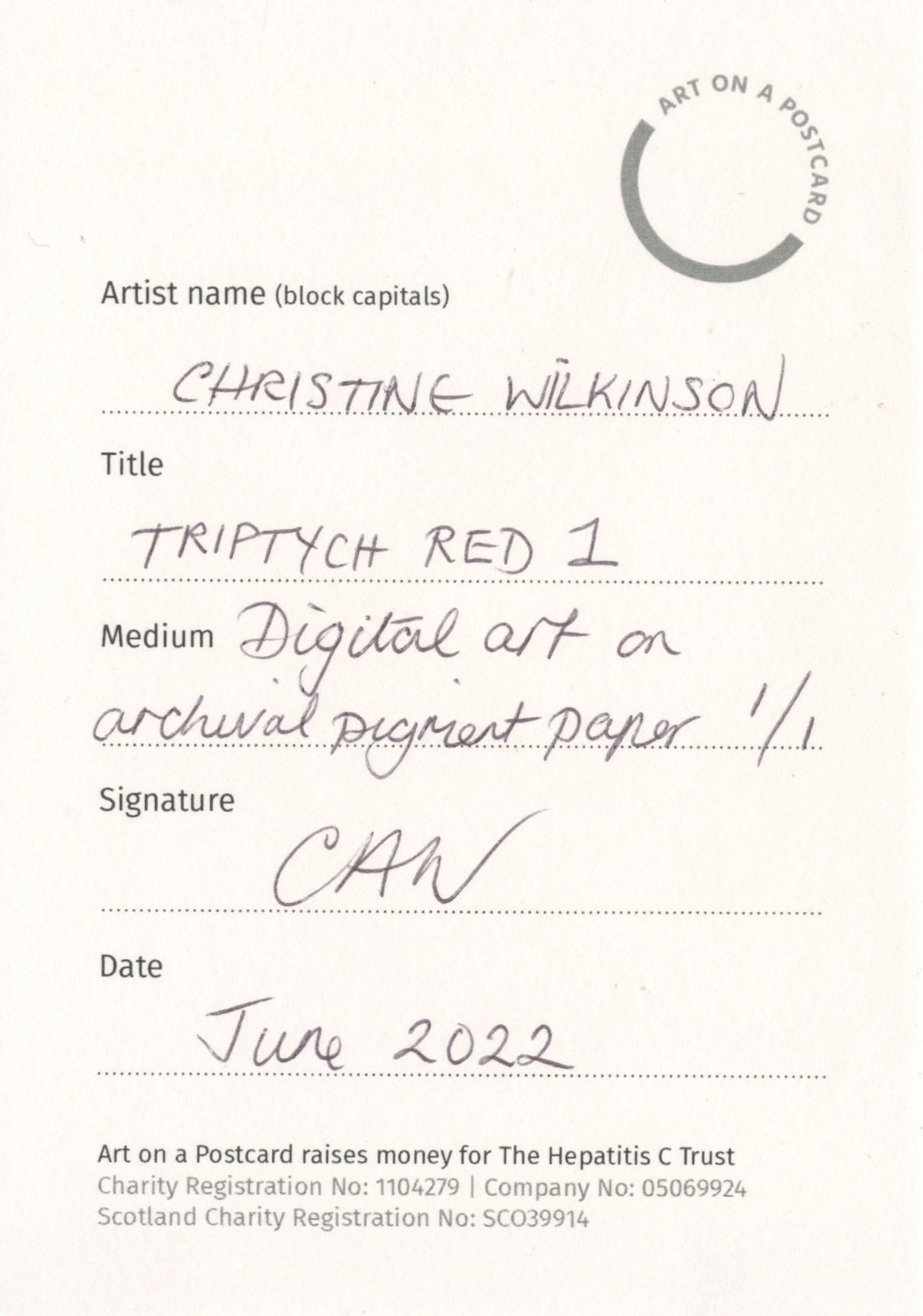 32. Christine Wilkinson - Triptych Red 1 - BACK