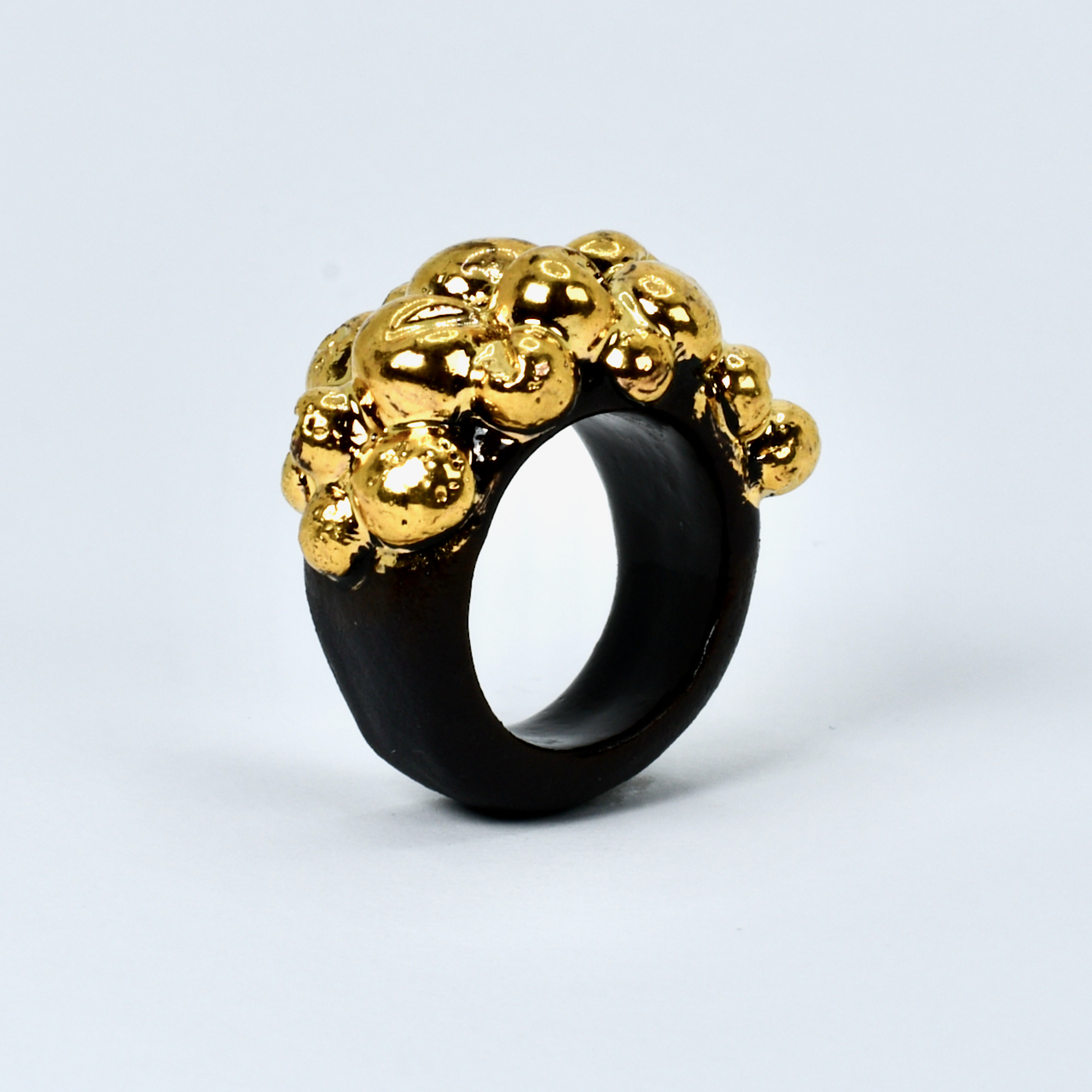 Black porcelain ring LAVA