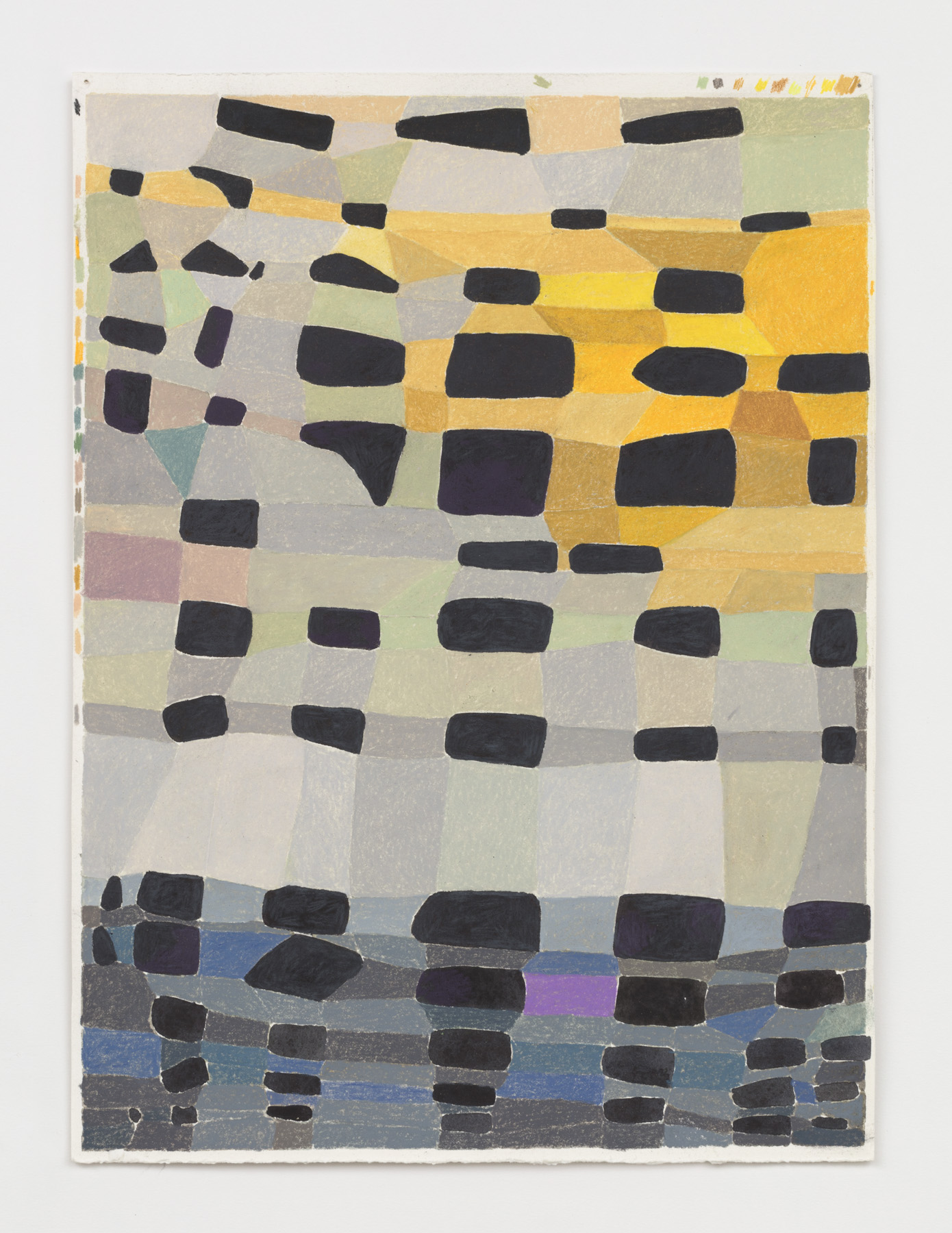 Carrie Gundersdorf,  Ivory Cone, grey and yellow, 2022. Courtesy the artist.