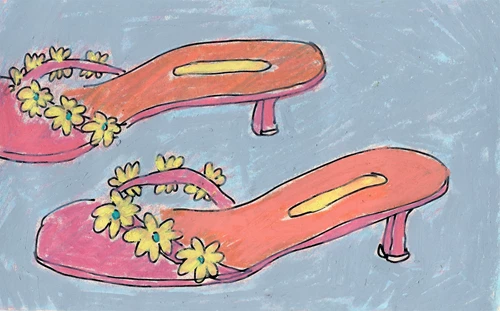 Poppy BH, Kitten heels with flowers